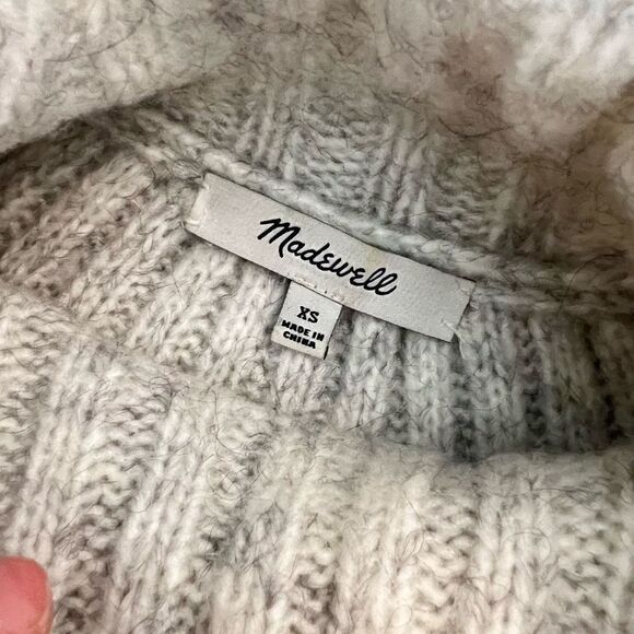 Madewell Turtleneck Knit-rib Long Sleeve Drawstring Hem Mohair Sweater Size XS - Picture 11 of 14